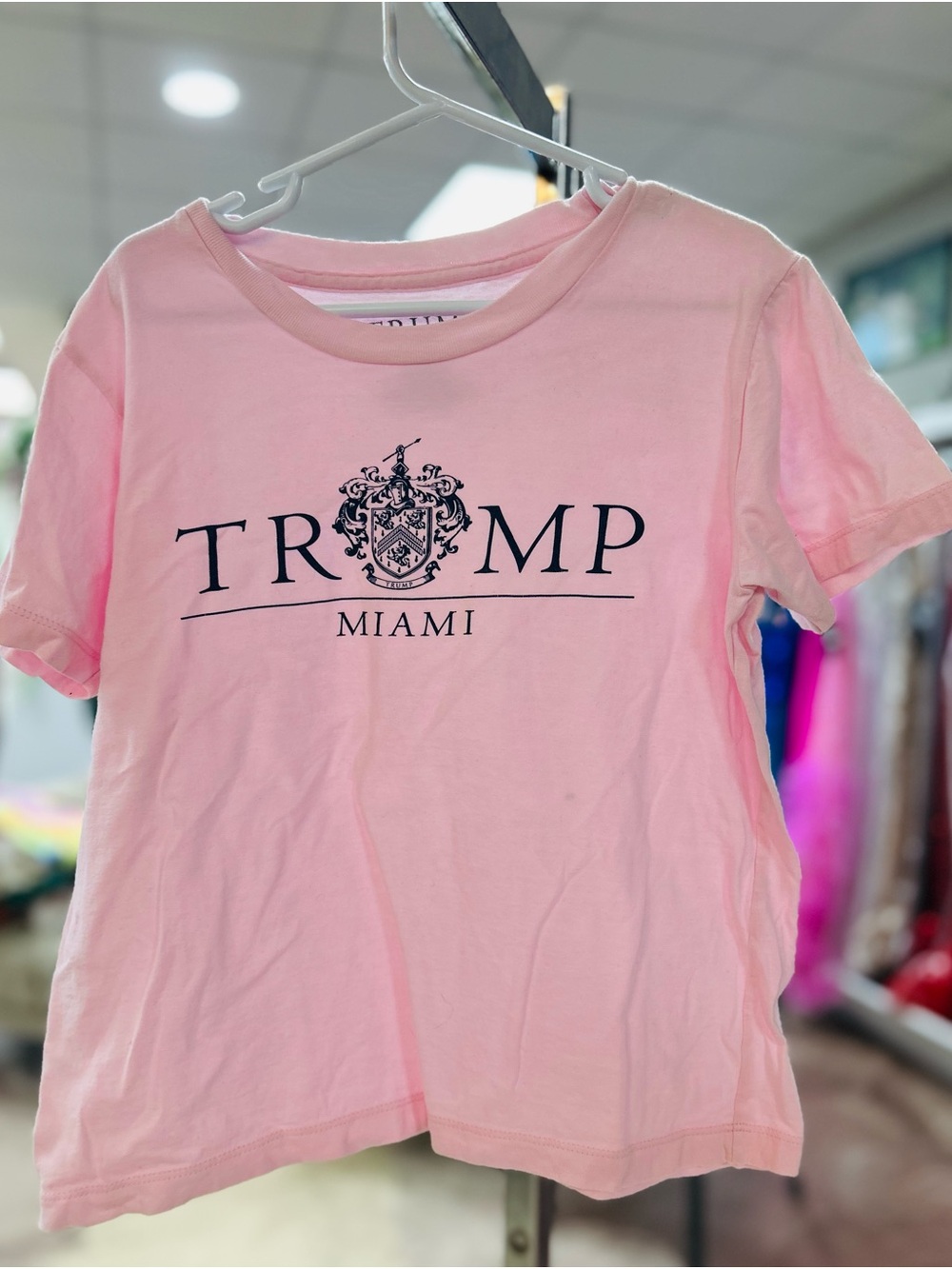 Miami Women's Pink Crewneck Logo Tee